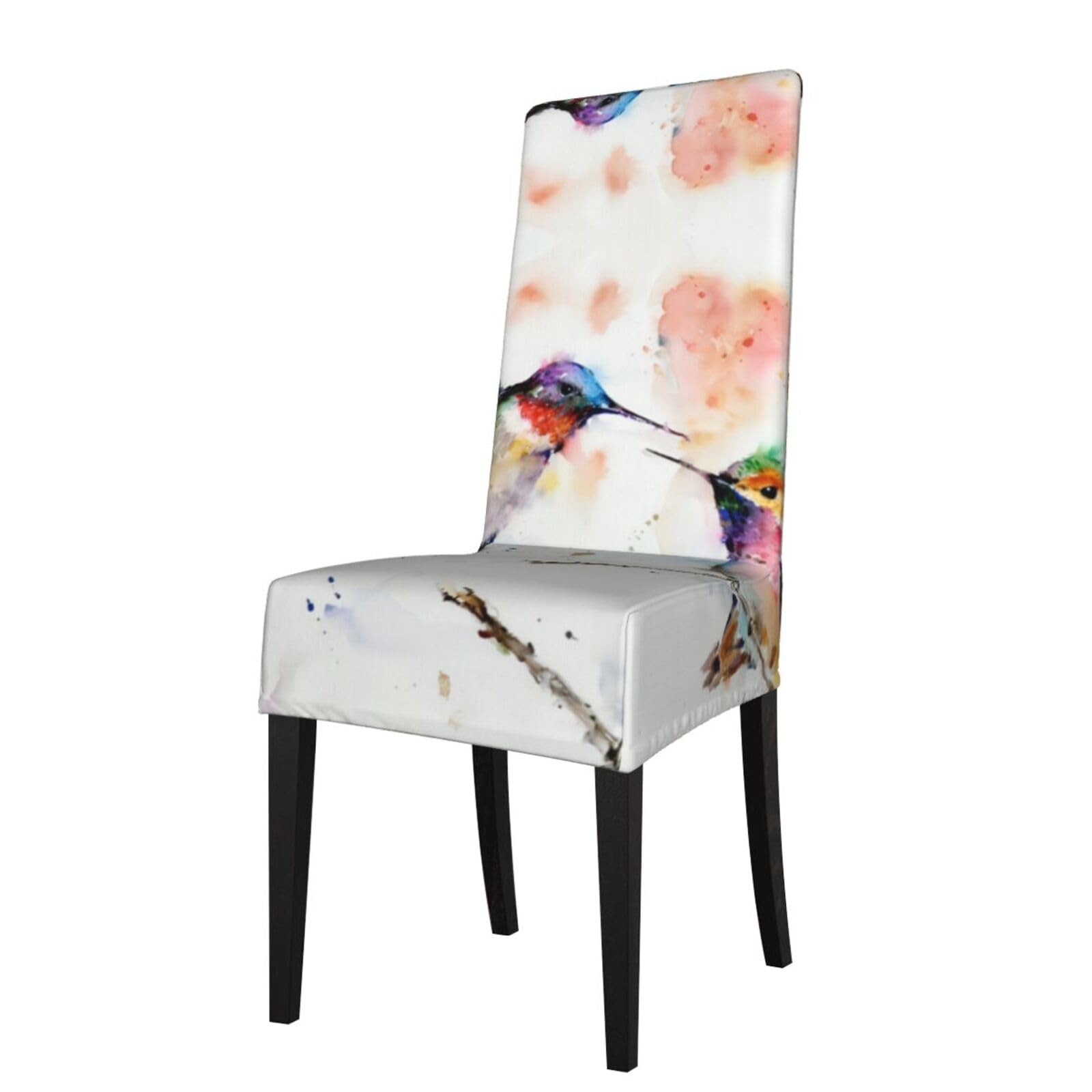 HJFCZH Oil Painting Bird Prints Dining Chair Throw Covers – Stretchable Slipcovers for Chair Seat Back – Protect Furniture from Kids & Pets – Easy Care, No Ironing Needed