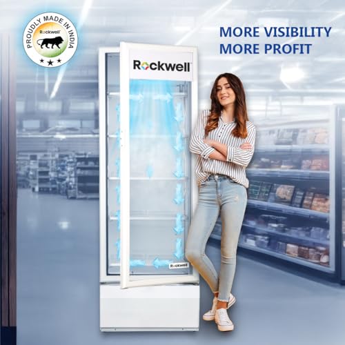 Image of ROCKWELL RVC400 Visi Cooler, Single Glass Door, 5 Shelves, LED Lighting, Fast & Even Cooling, Auto-Defogging, 4-Year Warranty