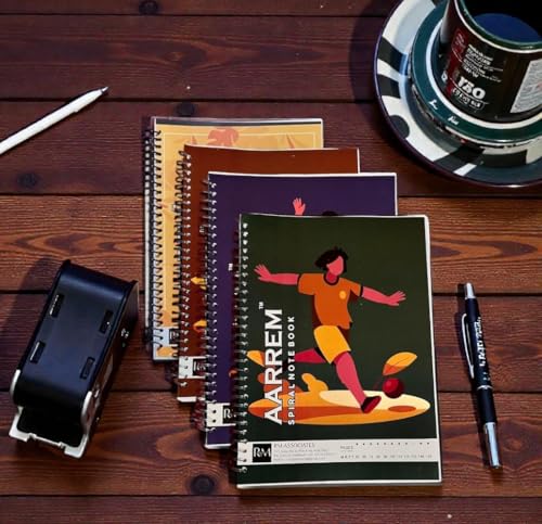 Image of Spiral Notebook, Single Subject - 200 Pages, Unruled, Plain, A4, Long Size Plain Notebooks for School and College Students Pack of 5