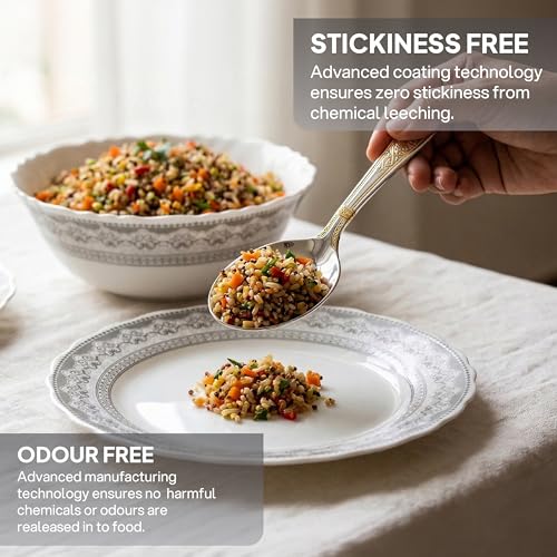 Image of CELLO Oxford Imperial Plus Series Opalware Dinner Set of 27 Piece For Family of 6 | Bone-Ash Free & Leadfree Opal Glass Microwave & Dishwasher Safe, Crockery Plates & Bowls Set For Daily Use & Gifting