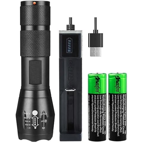 COXNSXX USB Rechargeable Compact Torch Flashlight Cover