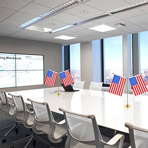 Fwiw American Flag Us Table Flag,Small Mini Usa Office Desk Flags With Stand Base,United States For 4Th Of July Party Veteran's Day Party Festival Events Home Office Decorations #TOP5