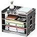 JOPOO Büro-Aktenablage, A4 Schreibtisch-Organizer, 4-stöckiges Dokument/Papier/Briefablage(schwarz) Organizer,Ultra günstig Kaufen-JOPOO Büro-Aktenablage, A4 Schreibtisch-Organizer, 4-stöckiges Dokument/Papier/Briefablage(schwarz)