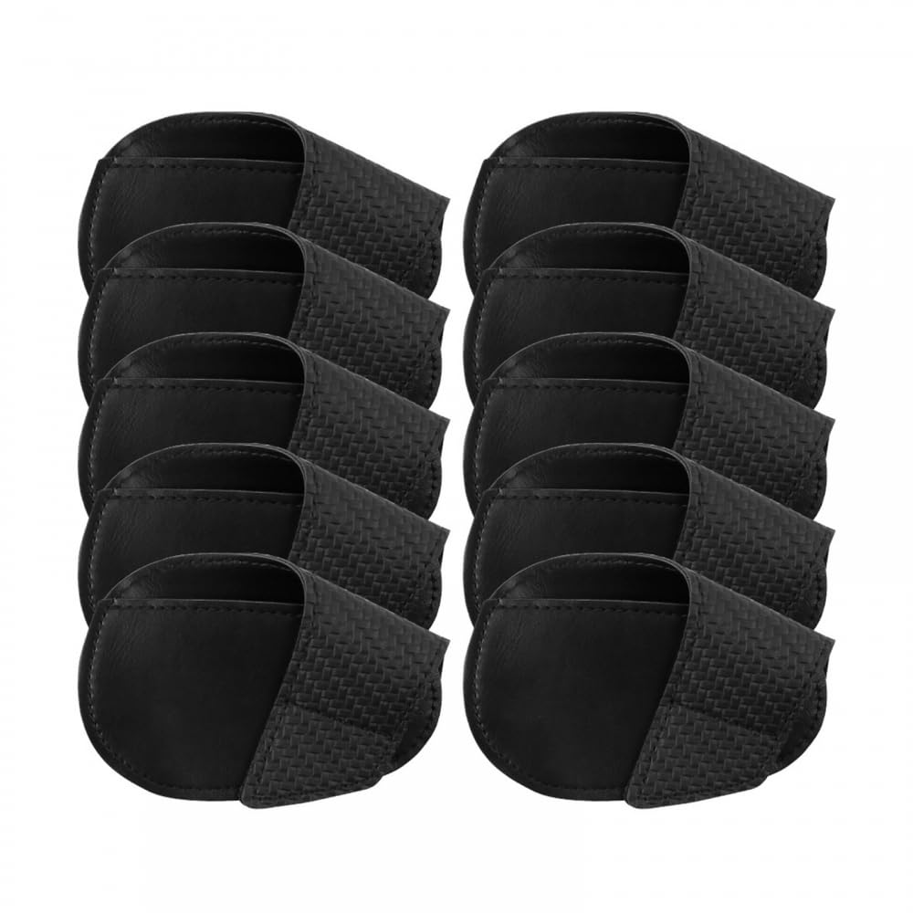 10PCS Golf Putter Head Cover, PU Leather Golf Headcover Glof Iron Club Cover for Men Women