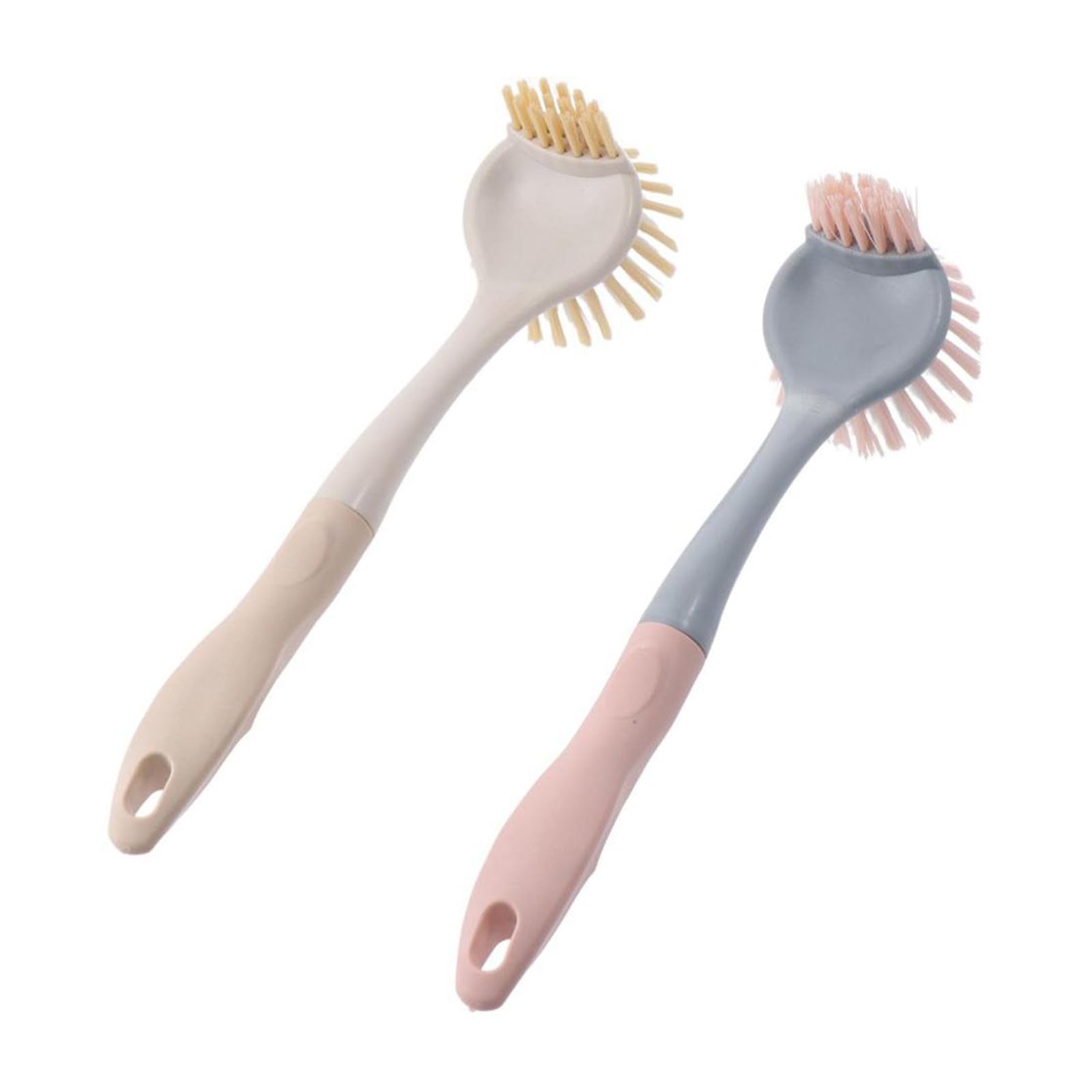 gifthub 2pcs-Scrubber Brush Dish for Kitchen with Stiff, Durable Bristles - Kitchen Sink Cleaning, 2-Sided Scrubbing Brush for Pots, Pans - Kitchen Dish Brush with Long Handle
