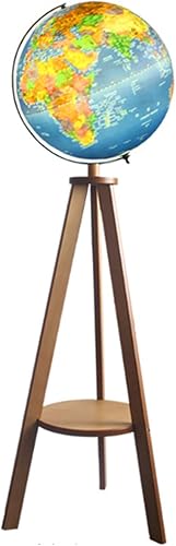 Globo Terráqueo - Globo terráqueo iluminado de pie con trípode de madera, decoración americana, globo del mundo iluminado, alivio elevado, para sala