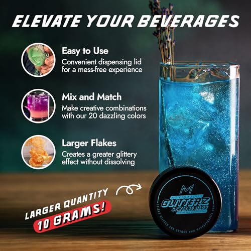 Image of MONEGASQUE Skyline Blue Edible Glitter for Drinks & Cakes, 10g