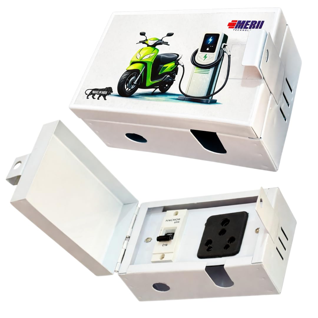 EV Charging Box with 16 MCB & 16A Socket | Wall Mount Metal Enclosure for Electric Scooter & EV Charging | Weather-Resistant, Lockable. (Small)-image-9