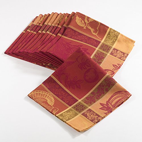 Occasion Gallery Multi Color Jacquard Design Holiday Thanksgiving Napkin. 19