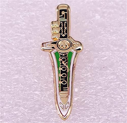 Image of Game Dragon Flute Dagger Cartoon Brooch Interesting Metal Enamel Badge Denim Jacket Backpack Pin Children Fashion Jewelry Accessories Gifts