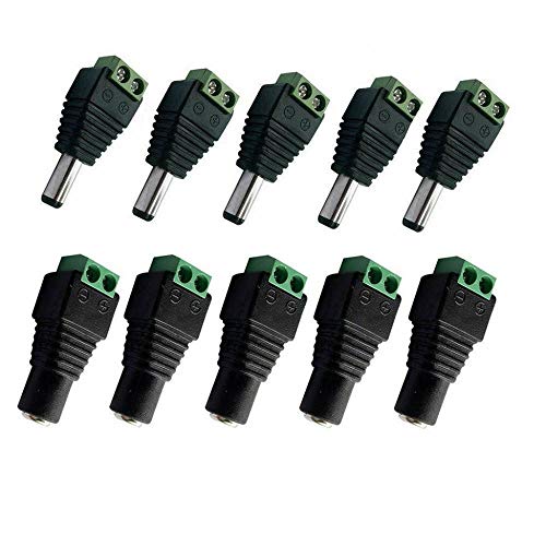 10PCS 5.5mm X 2.1mm 12V Maschio Femmina DC Connettore Di - Foto 3