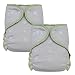 Night Fitted Cloth Diaper Hemp / Cotton & Stay-Dry Charcoal Bamboo (Pack of 2)