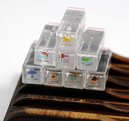 Chengyida Set Of 8Pcs Mini Crystal Stamps Weather Theme Personalized Stamps Rubber Stamps Crafts Scrapbook #TOP4