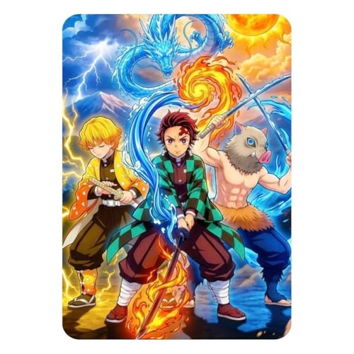 Image of Zesta Bathroom Decor Items Washroom Decor Tin Sign | Aesthetic Posters Wall Poster for Bedroom | Magnetic Cafe Decoration Items / Restaurant Decorations Items | Quirky Home Decor Bar Accent (Demon Slayer (3))