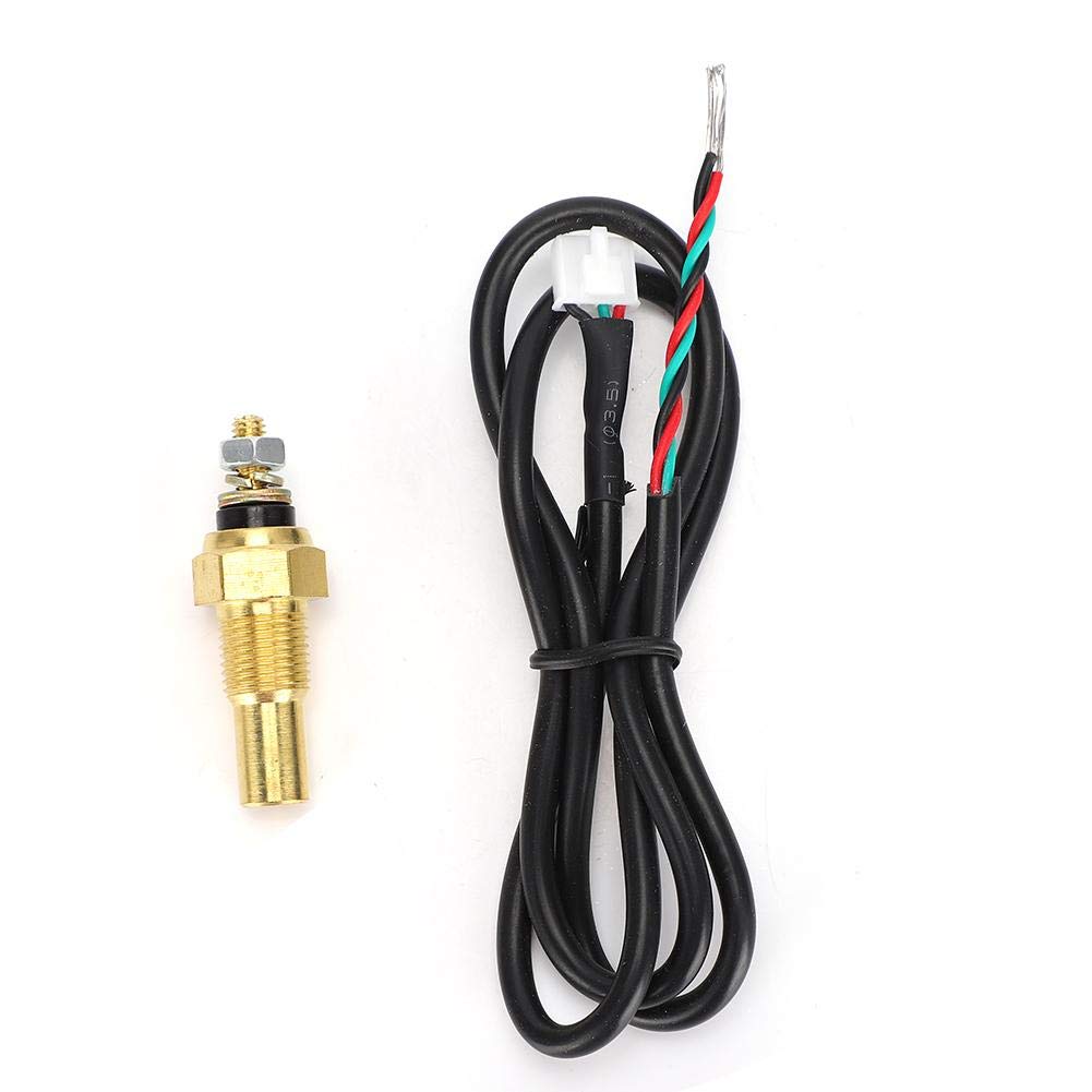 Wyświetlacz temperatury , 2 cale 52 mm wyświetlacz temperatury samochodowego Wskaźnik 7-kolorowy miernik temperatury LED z czujnikiem