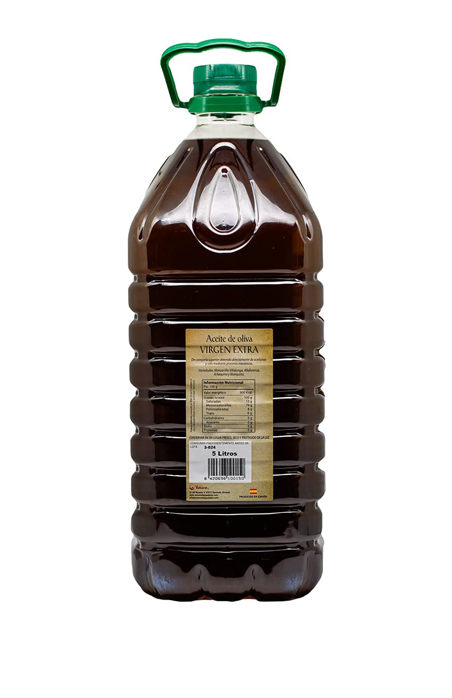 Aceite de Oliva Virgen Extra 5 Litros, Aceite de Oliva para Ensalada Cocinar, Garrafa 5 L Aceite de Oliva Virgen Extra Prensado en Frío SEÑORÍO DE GUADALEST (1)