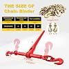 Chain Binder 5/16 to 3/8 Grade 70 Ratchet Load Binder with 20 ft Chains and Grappling Hooks for Hauling Towing