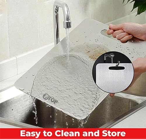 Image of Btop Stainless Steel Chopping Board, Corrosion Resistant, Waterproof, Rust-Proof, Professional Kitchen Equipment (Steel Medium Size H Chopping Board)