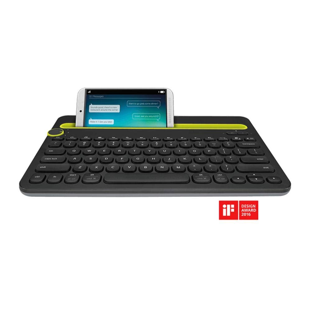 Logitech Bluetooth Multi-Device Keyboard K480 – Black – Works with Windows and Mac Computers, Android and iOS Tablets and Smartphones