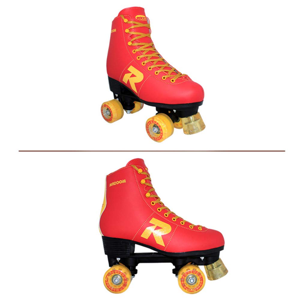 Pattini A Rotelle per Uomo Skate A Rulli da Esterno da Uomo, in Pelle PU Double Row 4 Ruote Pattini A Rotelle, con Borsa, per Bambini Unisex E Adulti