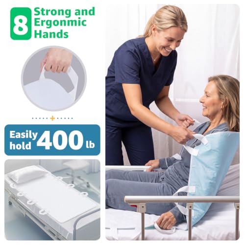 Image of Incontinence Bed Pads Washable with 8 Handles for Bedridden Care, 34 inchx52 inch