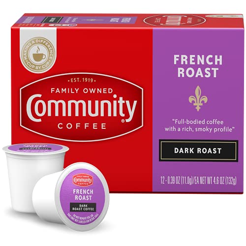 Image of Community Coffee French Roast 36 Count Coffee Pods, Extra Dark Roast, Compatible with Keurig 2.0 K-Cup Brewers, 12 Count (Pack of 3)
