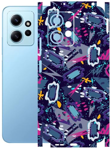 Image of AtOdds - Full Body Back Screen Guard Protector Film - Lamination Wrap Skin Sticker Compatible with REDMI Note 12 (4G) | Scratchproof Matte Finish (Abstract)