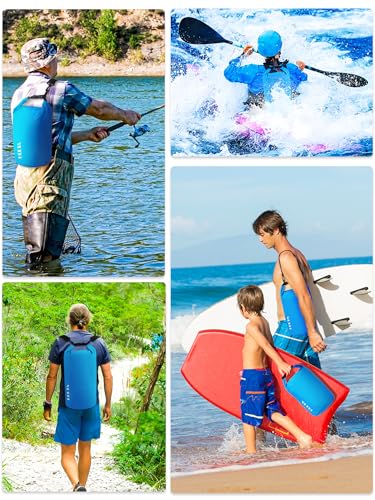 Image of HEETA Waterproof Dry Bag for Women Men, 5L /10L /20L /30L /40L Roll Top Lightweight Dry Storage Bag Backpack with Emergency Whistle for Travel, Kayaking, Boating, Camping, Beach, Cruise Ship Essentials