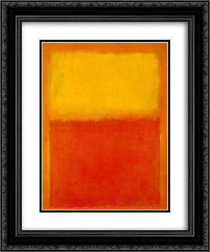 Mark Rothko 2X Matted 20x24 Black Ornate Framed Art Print 'Orange and Yellow'