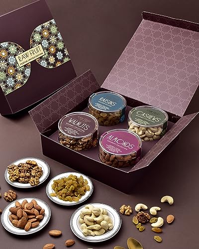 Image of HyperFoods Rakhi with Dry Fruits For Brother Pack of 4 Dryfruits Cashews Walnuts Almonds Pistachios 475 Grams Dryfruits Gift Chakra Wheel of Life Rakhi with Roli & Rice