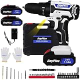 ZanGe 21V Cordless Electric Drill Driver Set, Power Drill Kit with 2-Pack Battery, Lightweight Handh