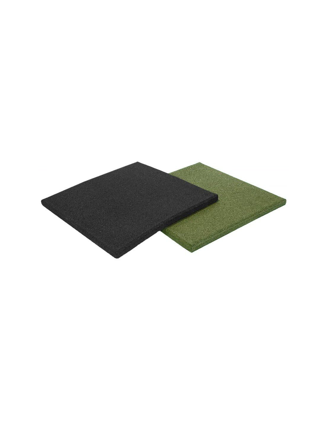 JARDIN202 - Loseta de Caucho Maciza 40mm | 50x50cm | Especial para Gimnasios | Suelos Infantiles | Fitness | 8 losetas: 2 m2 (Negra)