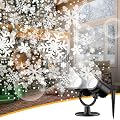 Christmas Snowflake Projector Lights Outdoor,Double Head Waterproof Rotating Snowfall Led Lights,Landscape Decorative Lighting Projection Lamp for Holiday Wedding Indoor Garden Patio Party Decoration
