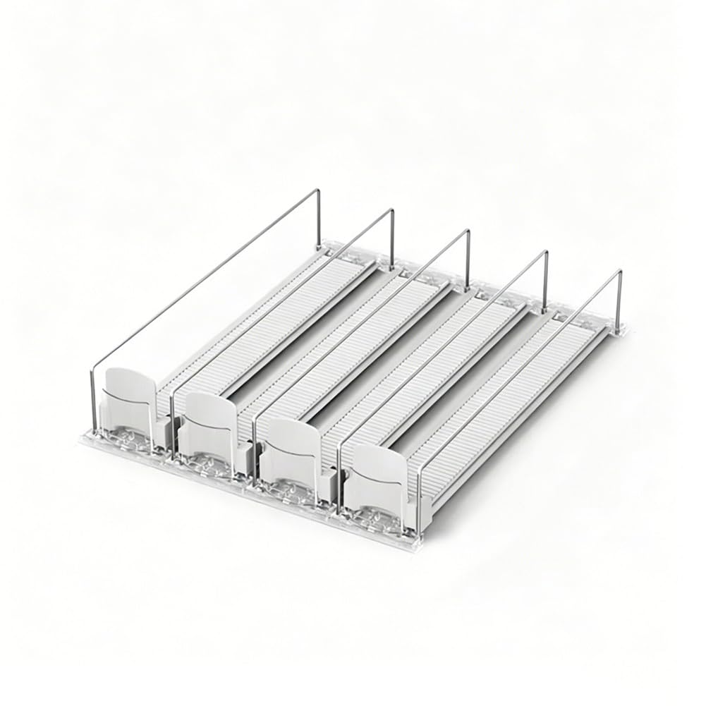 Refrigerator Beverage Organizer, Automatic Push-Type Beverage Dispenser, Beer/Soda Can Holder, Beverage Bottle Pusher Rack For Refrigerators, Bars, And Convenience Stores(4PCS,75x490mm/2.95x19.29in)