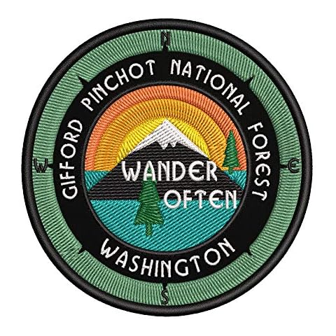 Gifford Pinchot National Forest Washington - Wander Often - 3.5" Embroidered Patch DIY Iron On/Sew On Vacation Souvenir Travel Novelty Theme Decorative Applique Cover