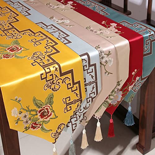 Chemin de table rouge polyester 33x210 cm décoration table salon moderne