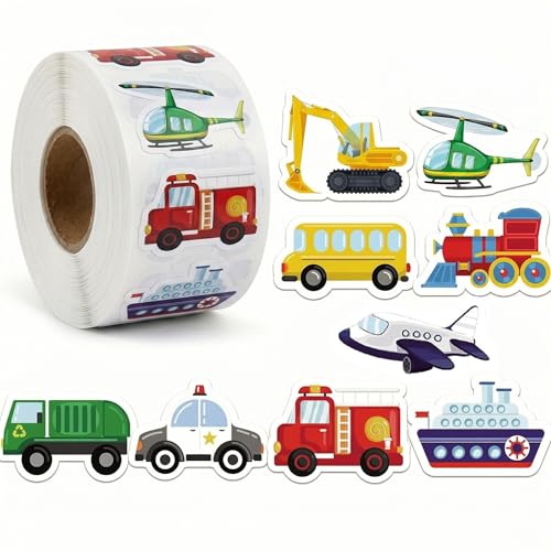 FZYJJJ 1.5in 500Pcs Transportation Stickers Roll Car Stickers
