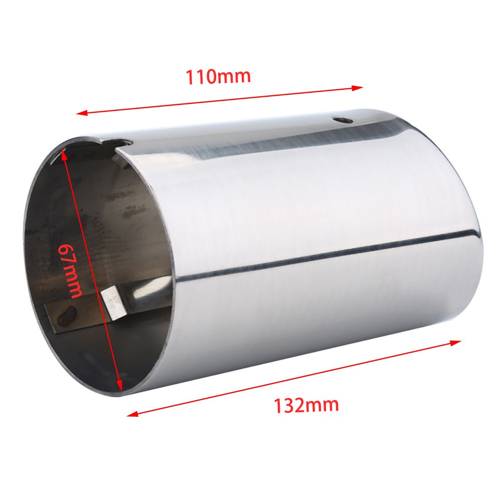 Qiilu acero inoxidable Tubo de escape, 1 Par de Tubos de cola de escape del coche Consejos silenciador