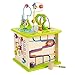 Hape Cube d'Activités en Bois, 5 Faces d'Activités avec Animaux, Formes, Labyrinthe, Balles en Bois, Jeu de Tri de Formes, Roue, Alignement