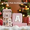 Parima Christmas Stocking Stuffers Gifts for Teenage Girls Kids Grandkids, Gifts for 5 6 7 8 9 10 11 12 13 14 15 Year Old Girls, Travel Jewelry Case Small Jewelry Box | Letter A, Pink #2