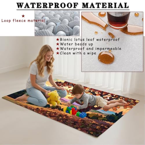 Tapis salon imperméable antidérapant petit tapis lavable chambre cuisine