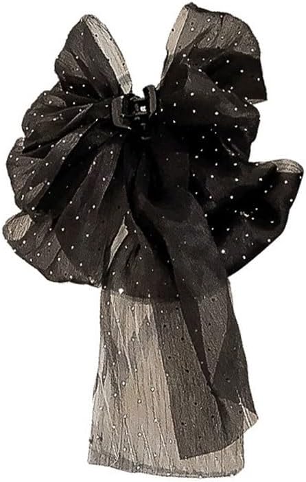 FMURY Luxury and Versatile, Bow tie and Ribbon Grab Clip, high-end and Elegant, mesh Low Ponytail Hair Clip