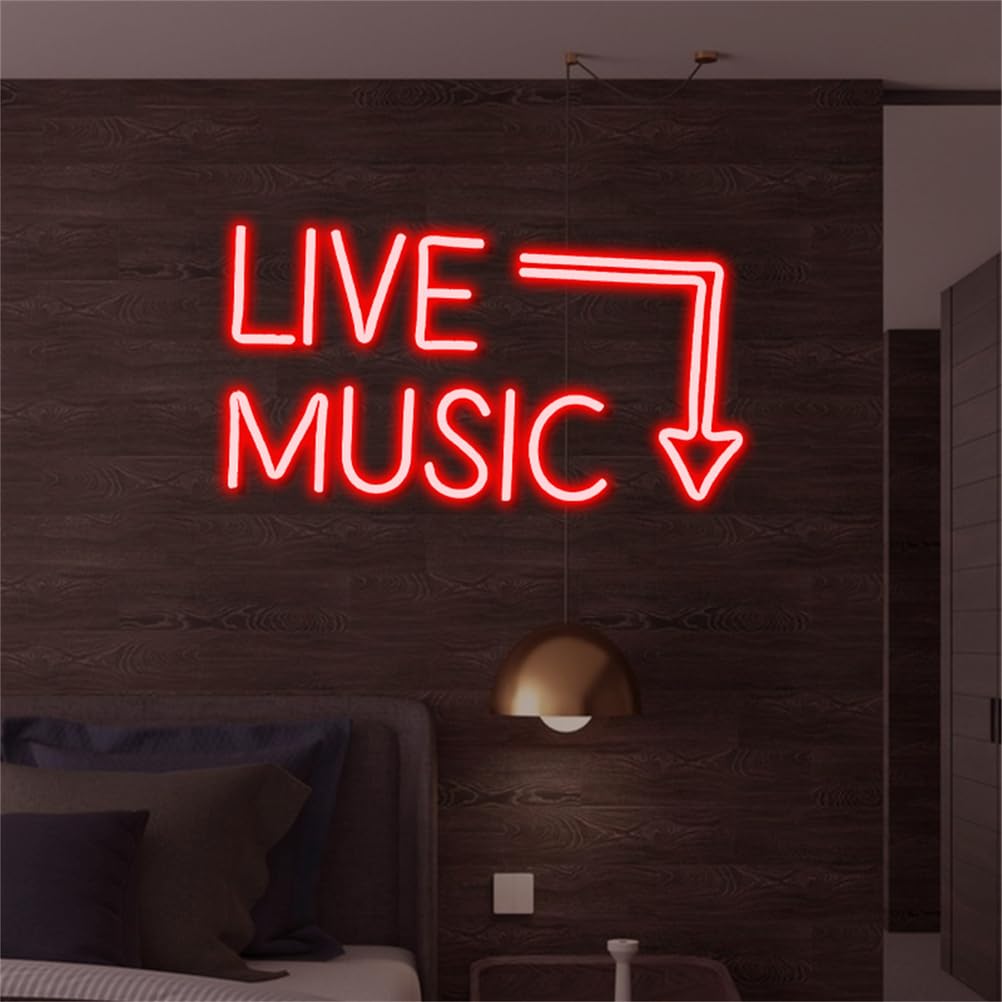 Insegna al Neon di Musica dal Vivo Barra della Musica Segno di Luce al Neon Festa in Musica LED Luce al Neon casa Camera Decorazione murale Negozio Decoro Festival Musicale luci al Neon,D