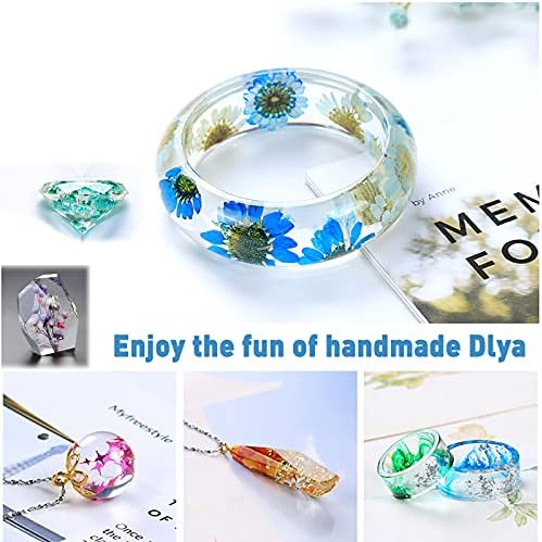 MUOIVG 289 Piezas Molde Silicona Resina, Moldes de Resina Epoxi,para Hacer Joyerias manualidades,Kit de Molde con 60 Polvo de Purpurina y Accesorios para Hacer Colgante, Llavero, Joyería, DIY