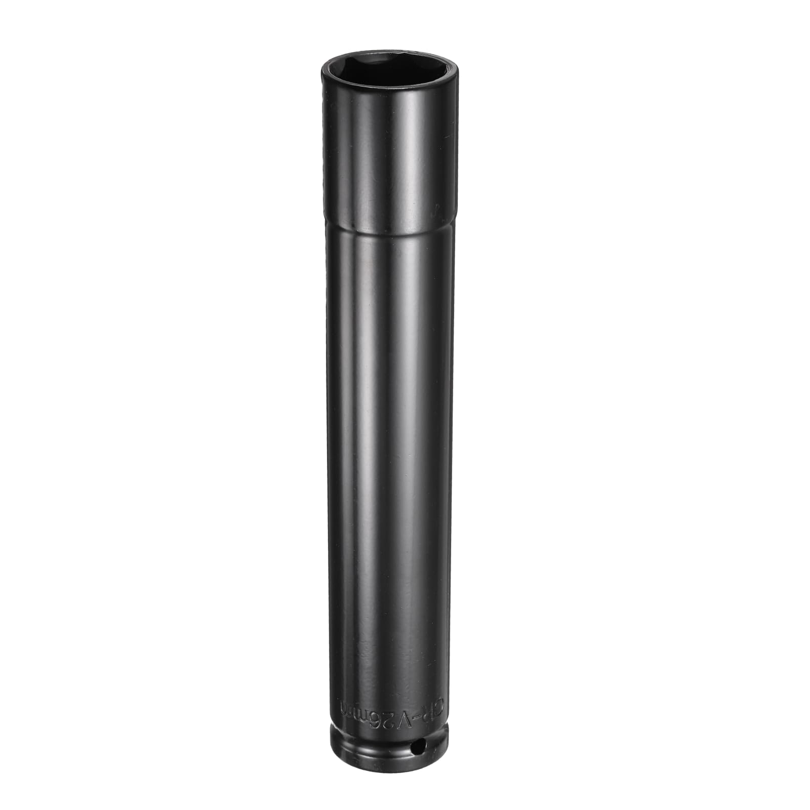 sourcing map 6-Point Deep Impact Socket 1/2" Drive 26mm Metric Socket 8" (200mm) Extra Long Heat-Treated 45# Steel for Home Auto Spindle Axle Hex Nuts Bolts Repair, Black — image 1