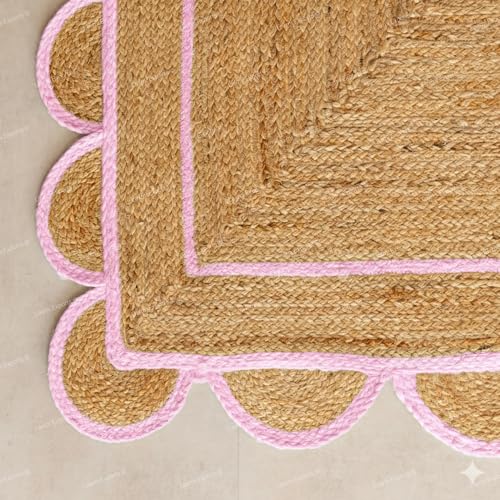 Tapete Decorativo Natural de Yute 2.5x8 Ft Rosa miniatura 5