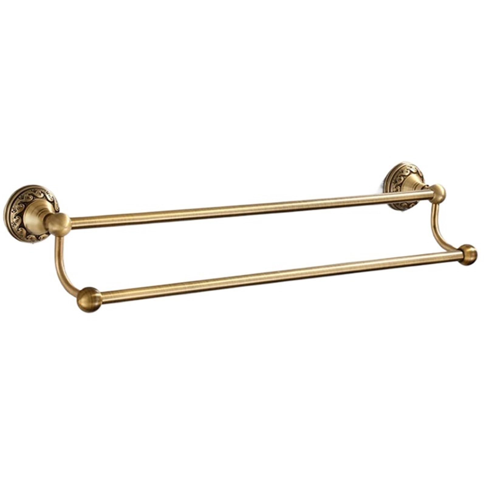 Antique Brass Bathroom Towel Holder Single Bar Rack Solid Aluminium Rail Accessories For DIY Tools(Gold 40cm)