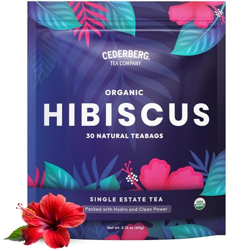 Image of Cederberg Tea Company Organic Hibiscus Tea - 30 Tea Bags | Organic Herbal Tea From Single Origin | Eco-Friendly Tea Bags | Non-GMO Caffeine Free Tea With Zero Sugar