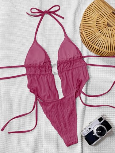Image of RoseSeek Women's 2 Piece Boho Polka Dots Beaded Bikini Sets Sexy Swimsuits