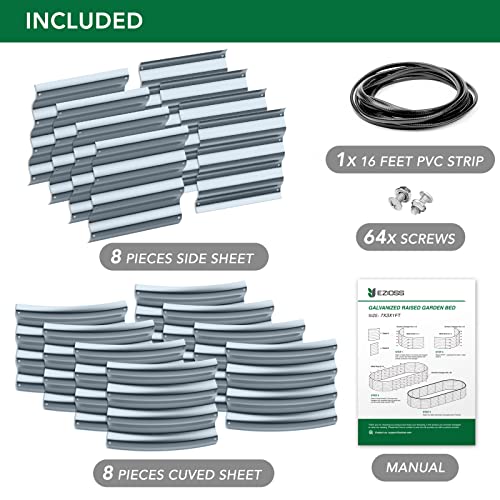 Ezioss Raised Garden Bed -7×3×1Ft Galvanized Planter Box For Outdoor Gardening And Planting, Ideal For Plants And Vegetables #TOP6